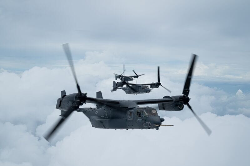 CV-22 Flying in the Clouds