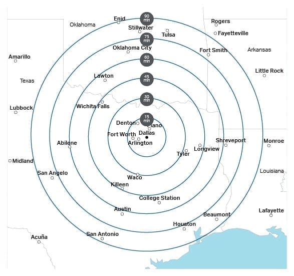 Bell 429 Over Dallas Range Rings